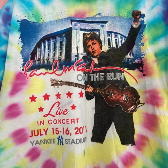 🔥GTC🔥F/B 2011 Paul McCartney TieDye On The Run Yankee Stadium 100% Cotton Tee. - Picture 6 of 6